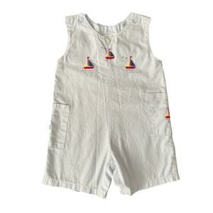 Fantaisie Kids Striped Baby Jumper One Piece Cotton Blue Striped Sailboats 18M